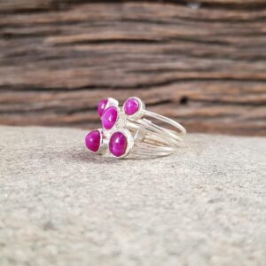 Bague argent rubis étoilé