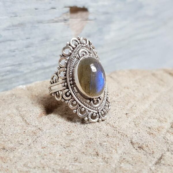 Bague labradorite ethnique