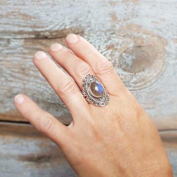 Ethnic labradorite ring