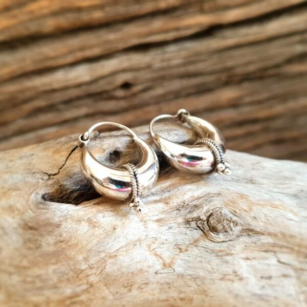 Créoles argent boho chic