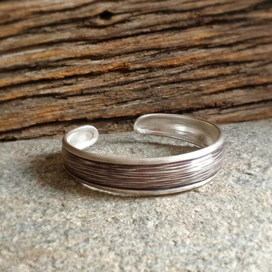 Jonc Ancien En Argent Massif - Diamètre 65 Mm, Bijou Artisanal Vintage