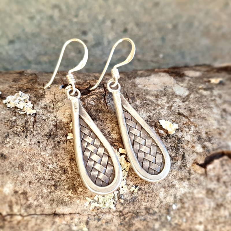 KAREN braided silver earrings