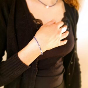 Raffinato bracciale in sodalite e argento OCEAN