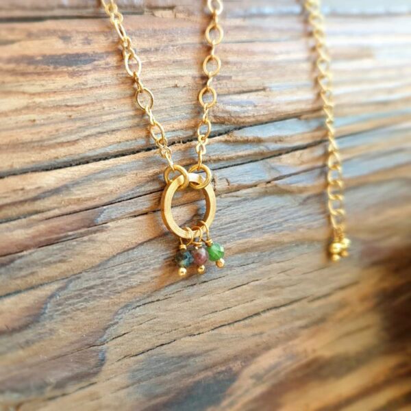 Multicolored gold tourmaline necklace