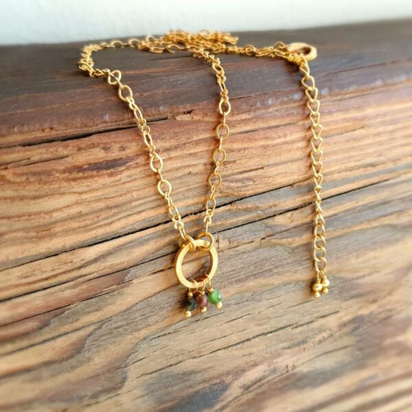 Multicolored gold tourmaline necklace