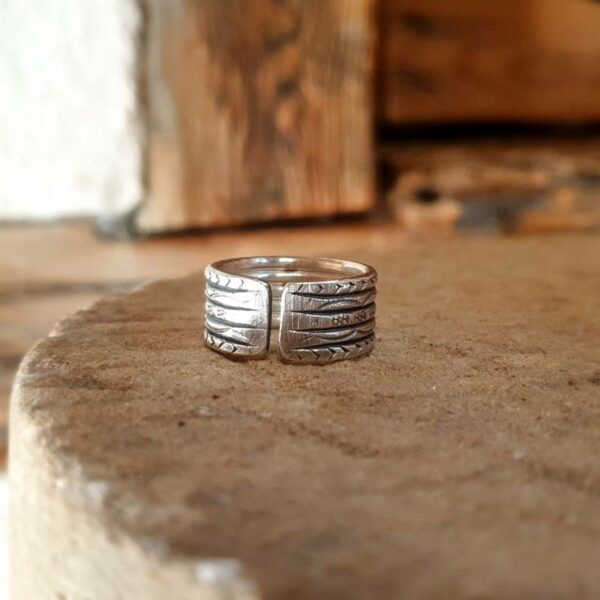Ethnic adjustable silver ring