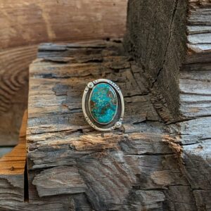 Bague ajustable turquoise argent Ö
