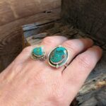 Bague ajustable turquoise argent Ö