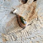 Pendentif en jaspe océan goutte