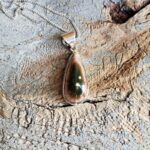 Pendentif en jaspe océan goutte