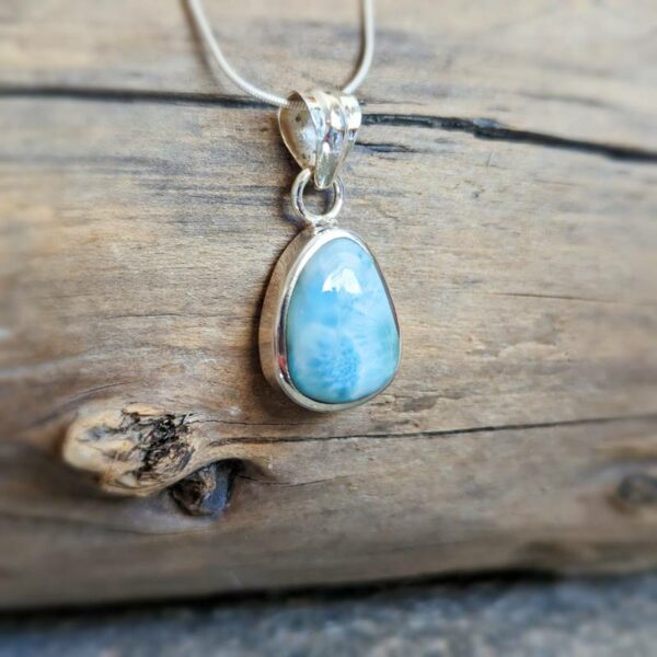 Pingente larimar em prata LOIRE