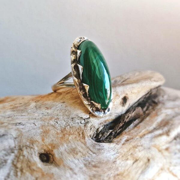 Bague malachite argent