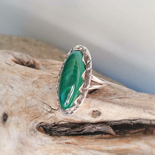 Bague malachite argent