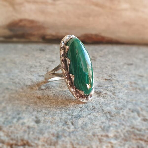Bague malachite argent