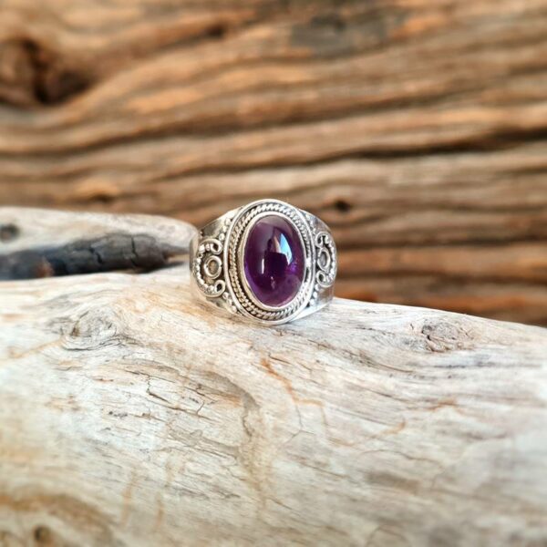 Bague amethyste argent