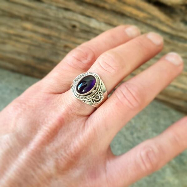 Bague amethyste argent