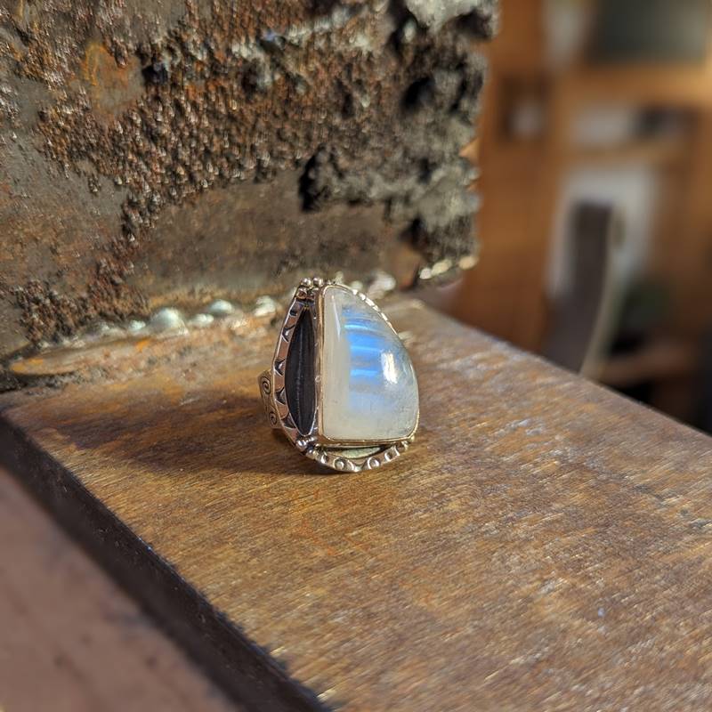 Ethnic moonstone ring