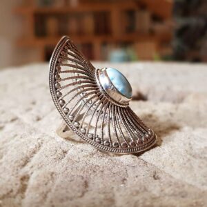 Bague larimar argent ÉVENTAIL