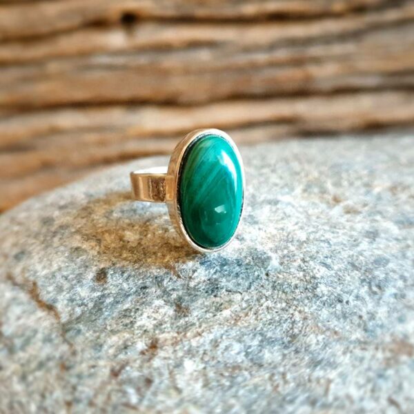 JUNGLE silver malachite ring