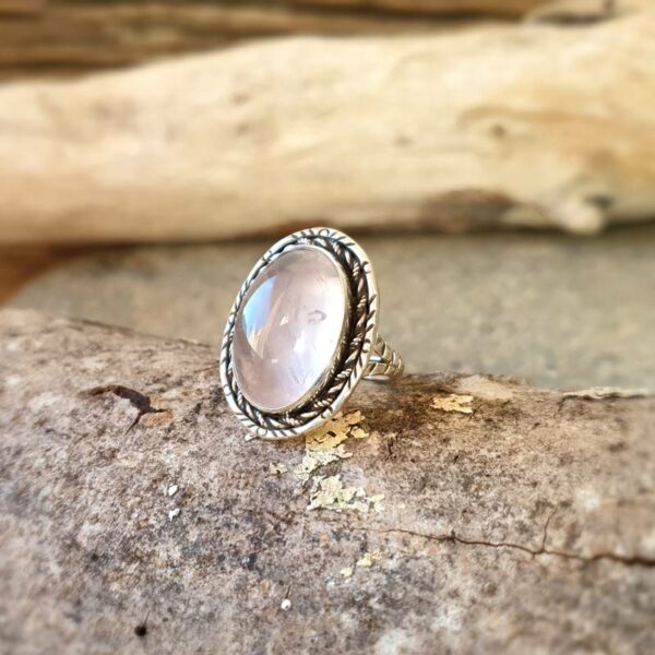 Bague quartz rose argent DOUCEUR