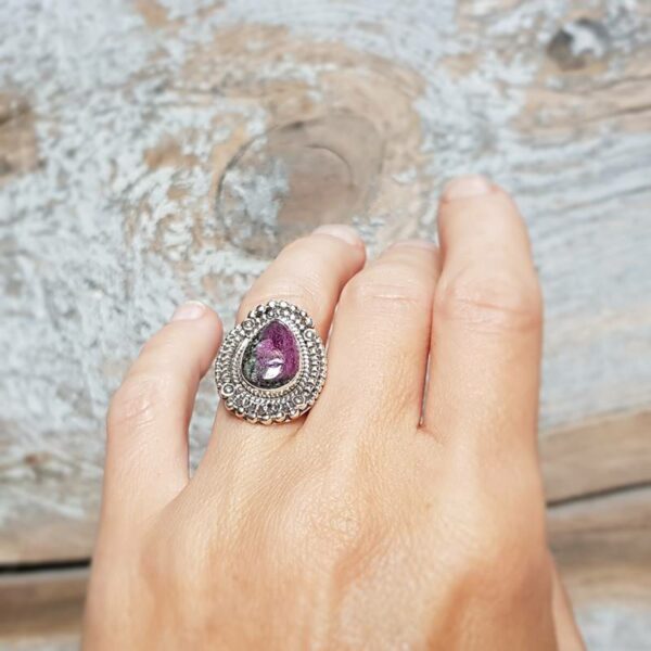 Etnische Zoisiet Ruby Ring