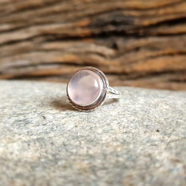 Bague quartz rose argent DOUCEUR