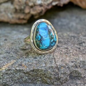 Bague turquoise argent ajustable TIBET