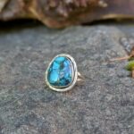 Bague turquoise argent ajustable TIBET