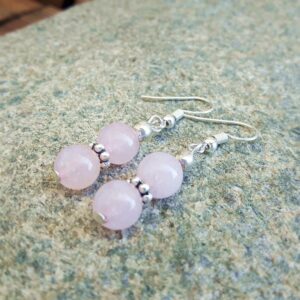 Rose quartz oorbellen