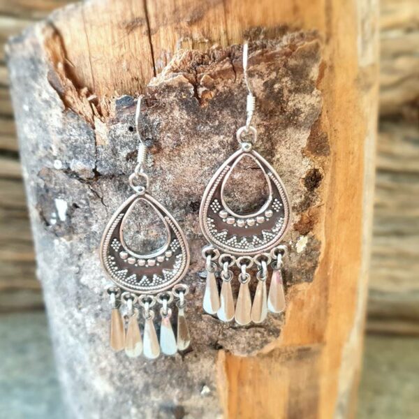 Ethnic silver earrings