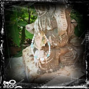 Bracelet en perles de culture et amazonite YLANG