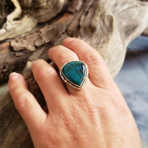 Bague en chrysocolle argent ajustable