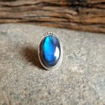 Bague labradorite argent ajustable