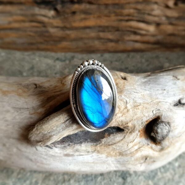 Bague labradorite argent ajustable