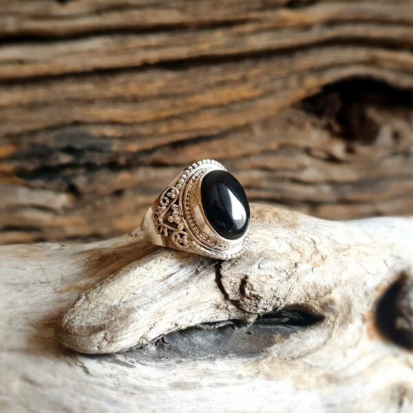 Sølv onyx ring