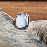Bague opale dendritique argent ajustable