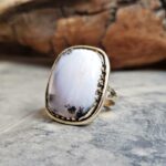 Bague opale dendritique argent ajustable