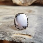 Bague opale dendritique argent ajustable