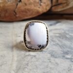 Bague opale dendritique argent ajustable