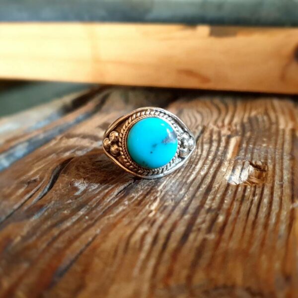 Silver adjustable turquoise ring