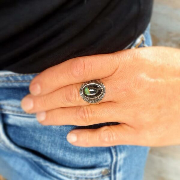 Bague labradorite argent