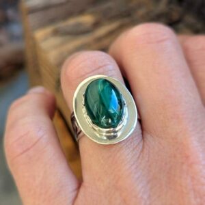 Bague malachite argent JUNGLE