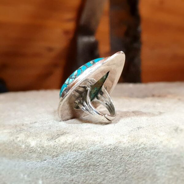 Big BOHÈME turquoise silver ring