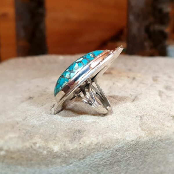 Big BOHÈME turquoise silver ring