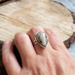 Bague en argent et jaspe océan