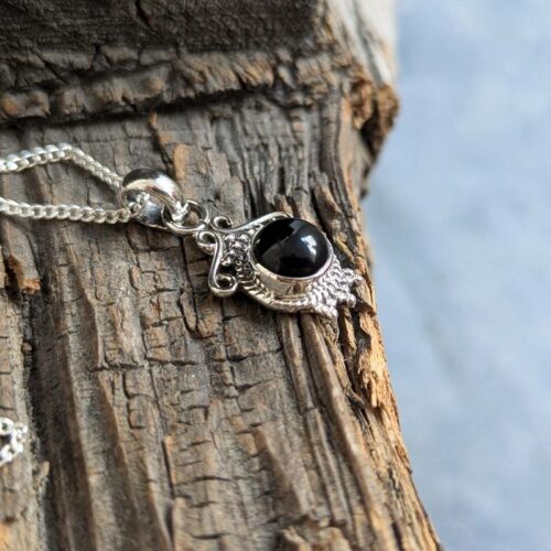 Petit pendentif onyx argent