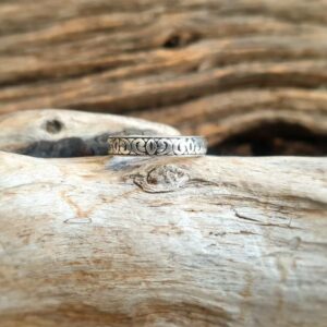 Thin tribal silver ring EWA