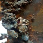 Bague grenat argent ajustable