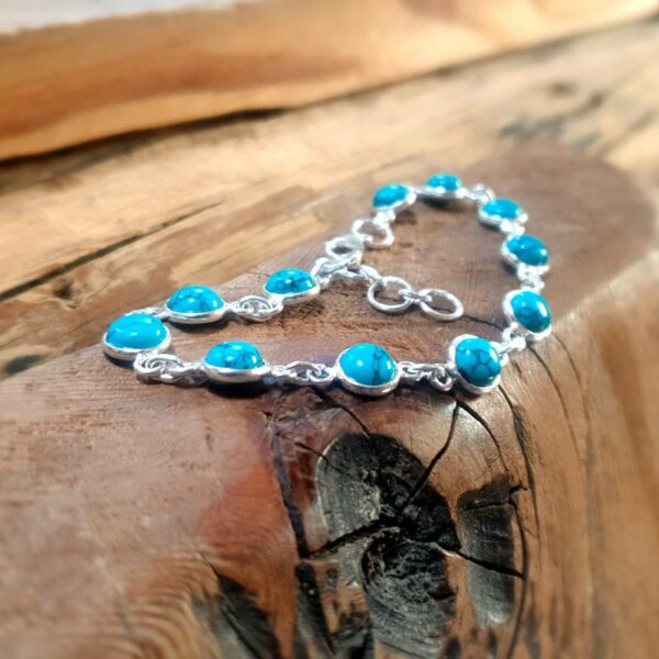 Bracelet en argent et turquoise