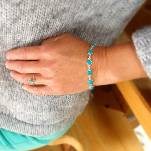 Bracelet en argent et turquoise